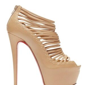Christian Louboutin Tan Strappy Heels